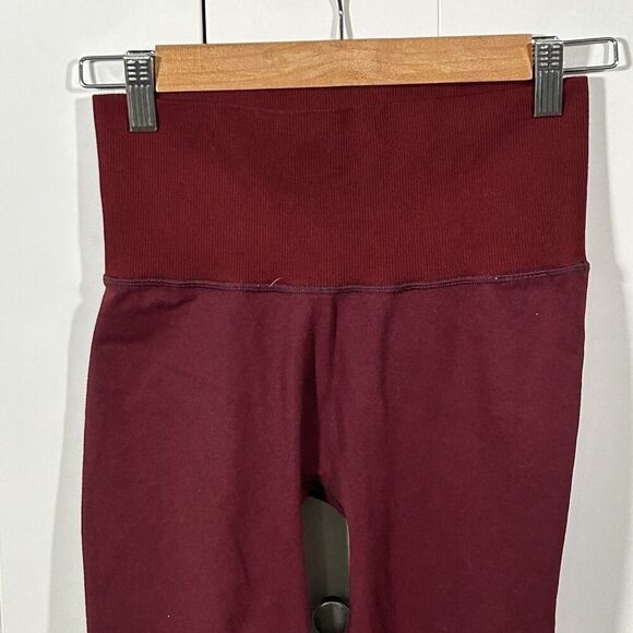 Prana Sopra Seamless Leggings Size Small Maroon Red Yoga Athletic Comfort - Picture 6 of 8